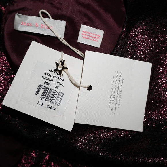 NWT SASS & BIDE A Fallen Star metallic Dress S 4 - Picture 7 of 8